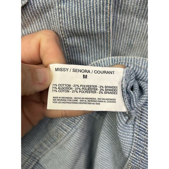 Vintage Gloria Vanderbilt Jean Jacket Womens Medium Railroad Stripe Denim - Picture 4 of 7